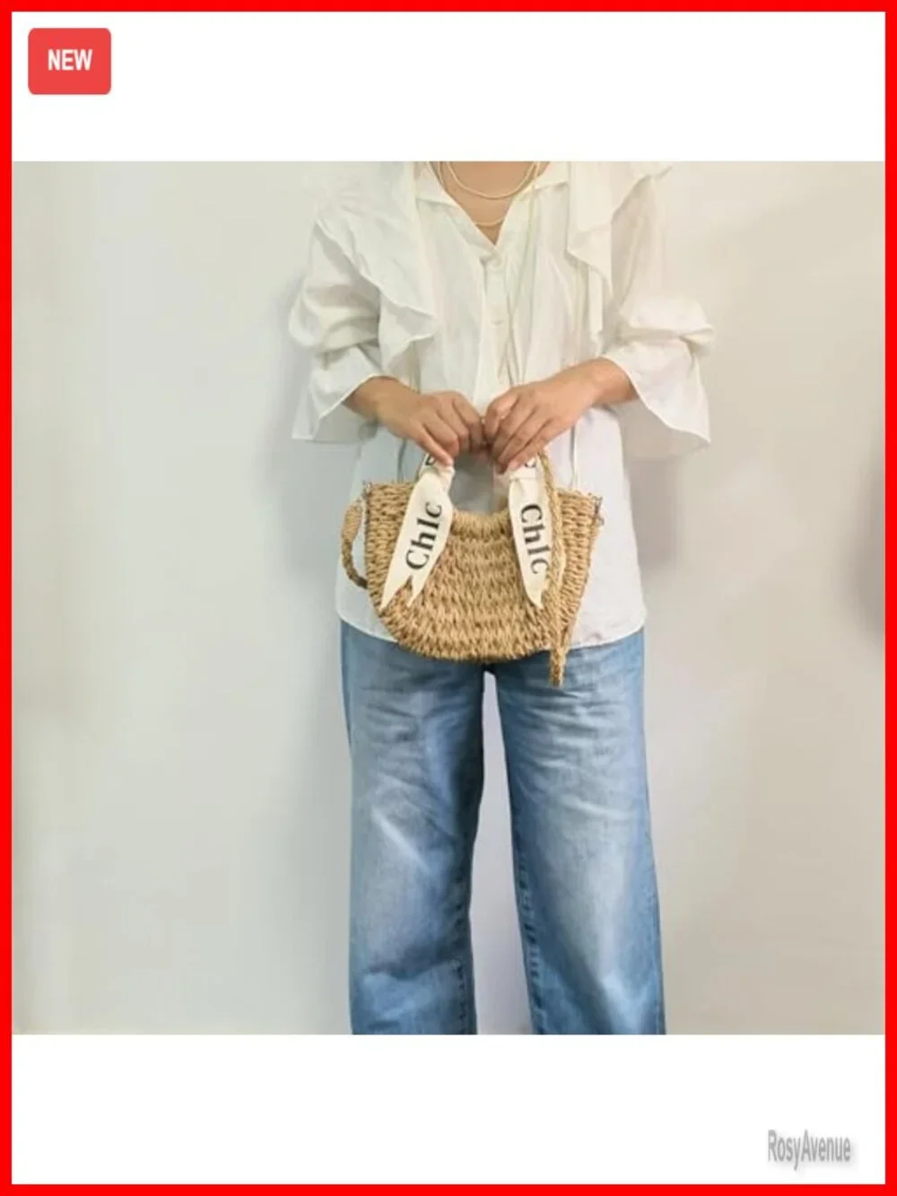 Handwoven Paper Rope Crossbody Bag with Top Handle - Picture 3 of 6